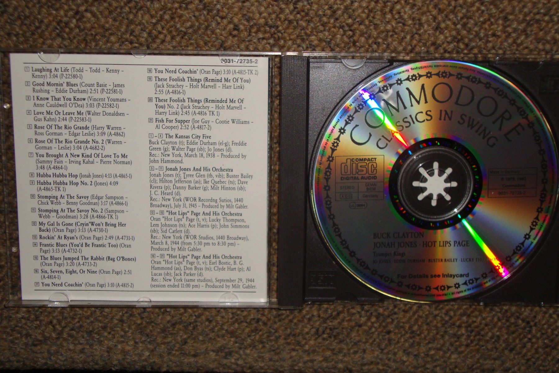 CD: Commodore Classics in Swing - Buck Clayton, Jonah Jones etc – Usato da Bern venduto da Uli_10_11 2