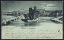 Mondschein-AK Genève, Panorama et le Mo