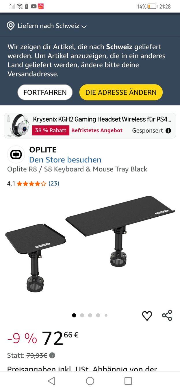 PCs: TOP ANGEBOT SIMRACING RIG OPTILITE R8 – D'occasion à Altnau par playboy 8
