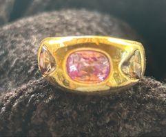Ring, neu, vergoldete, zirkonien, modeschmuck 