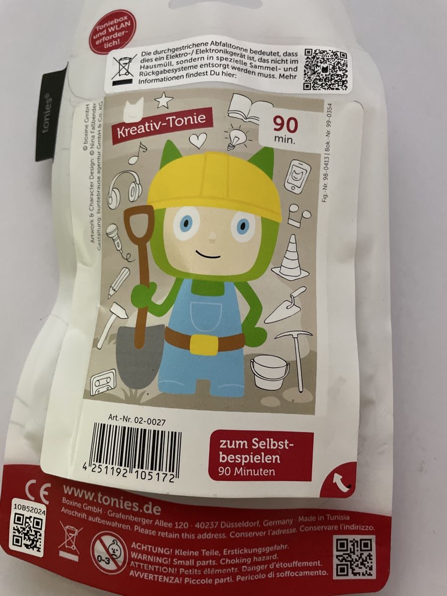Tonies Statuette: Kreativ Tonie - Bauarbeiter – Nuovo e nell'imballaggio originale da Bitsch venduto da Qsign 1