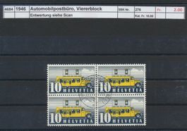 1946 "Automobilpostbüro", Viererblock, gestempelt