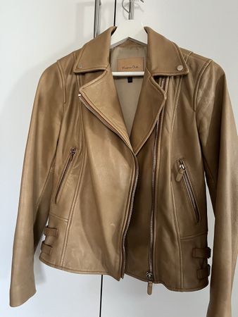 Massimo Dutti Lederjacke XS Beige✨