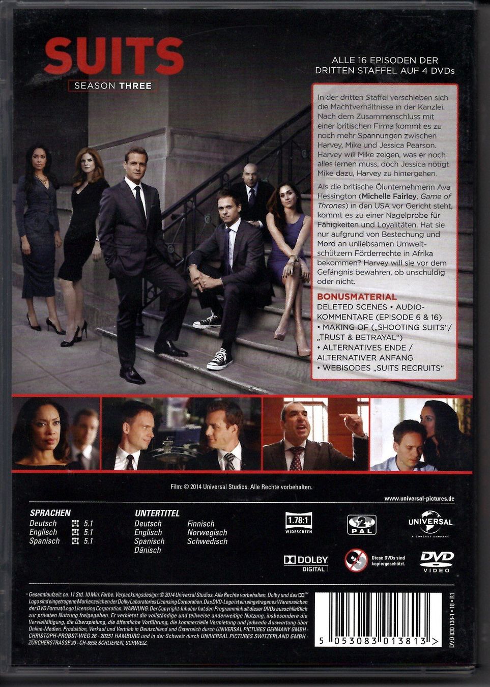 Tutti i DVDs: 5 DVD (Suits Season ONE, TWO, THREE) – Usato da Brunnadern venduto da eichmann.anton 5