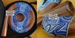 Monky5 - Hole Didgeridoo Mahagoni/Aboriginalmuster + Tasche
