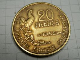 Frankreich 20 Franken, 1952 ohne Münzzeichen CHF 0.24