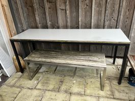 Tisch mit Bank für Hobbyraum/Werkstatt