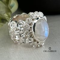 Mondstein Ring 925 Sterling Silber Grösse 62