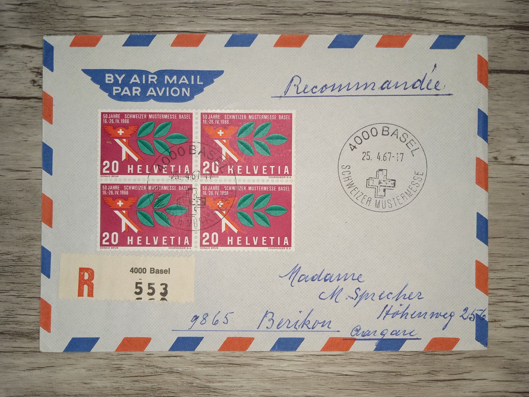Tutti i francobolli: TR16 Enveloppe  + Timbre Suisse 1967 – Usato da Cousset venduto da Patrick_Collections
