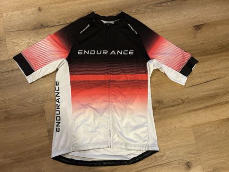Radtrikot Endurance Damen rot schwarz weiss Grösse 42       