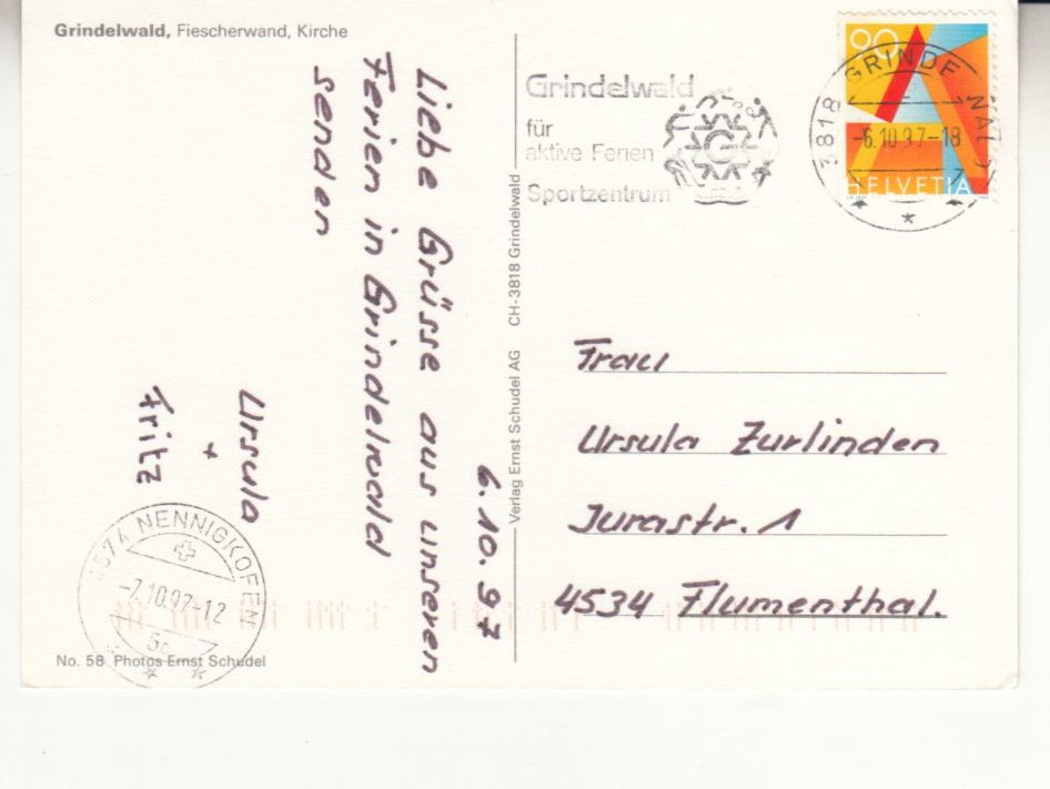 Cartoline postali: Grindelwld 1997 – Usato da Bürglen TG venduto da StampGraf 1