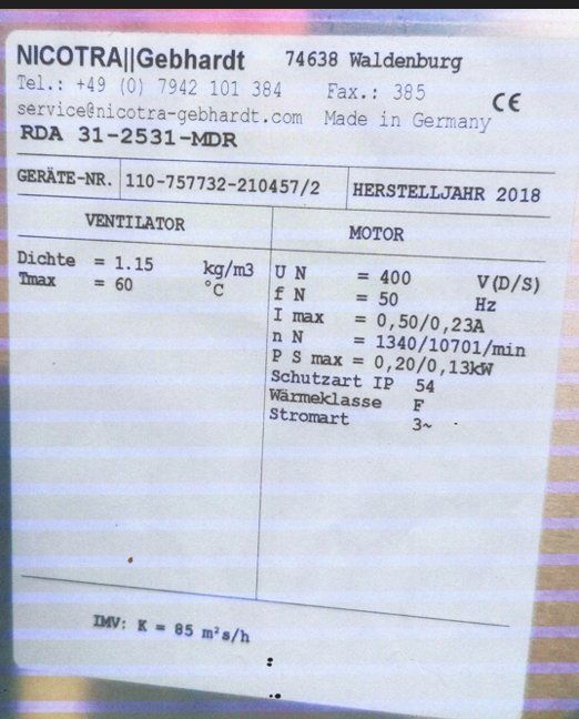 Ventilatori: Nicotra Gebhardt Dachventilator 400Volt – Nuovo (secondo la descrizione) da Uster venduto da Chinchy 3