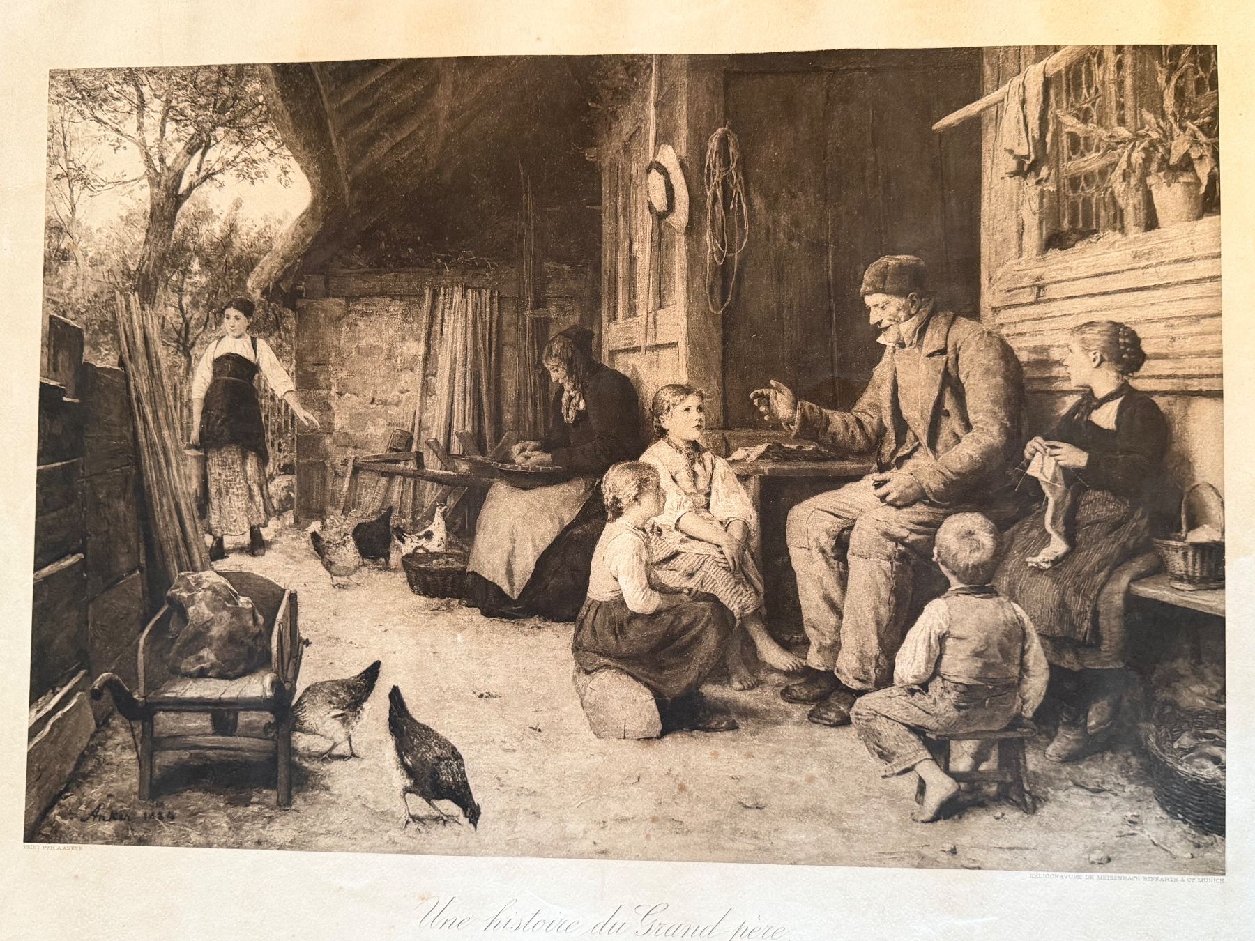 Gemälde: Albert Anker Signiert atemberaubendes Kunstwerk – Gebraucht aus Basel von PAUL_ART 1