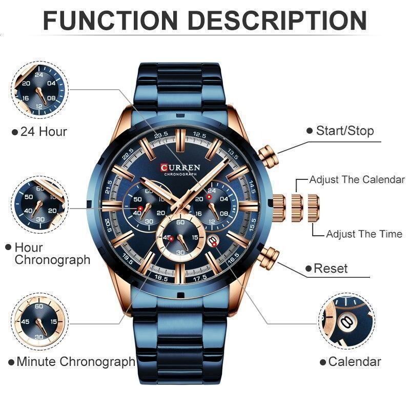 Orologi: ✅ Herren Quarzuhr Chronograph mit Datum – Nuovo e nell'imballaggio originale da Wittenbach venduto da ChinaSeidenstrasse 2