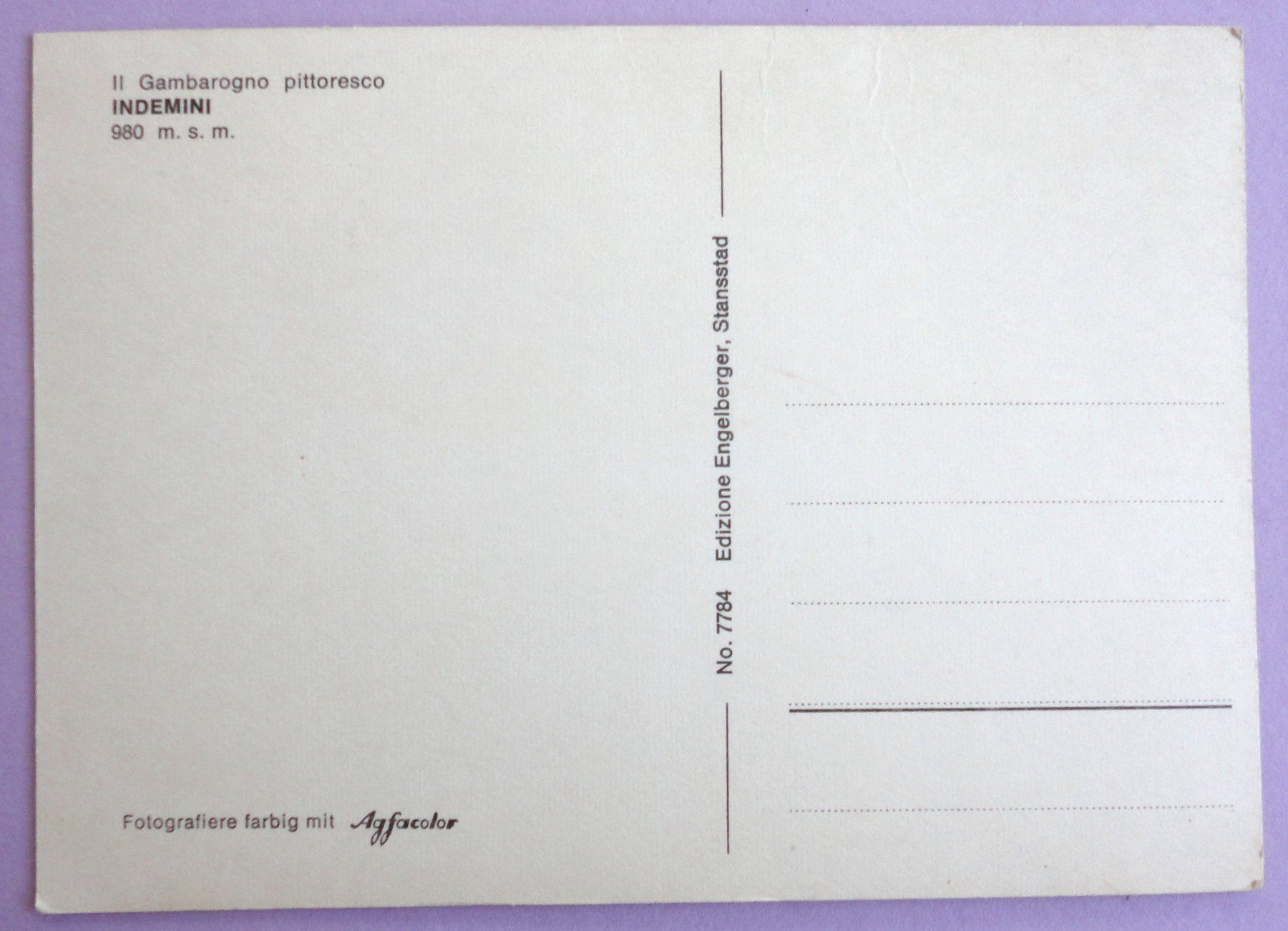 Cartoline postali: Indemini 980 m s.m. – Usato da Fétigny venduto da Billy2miny 1