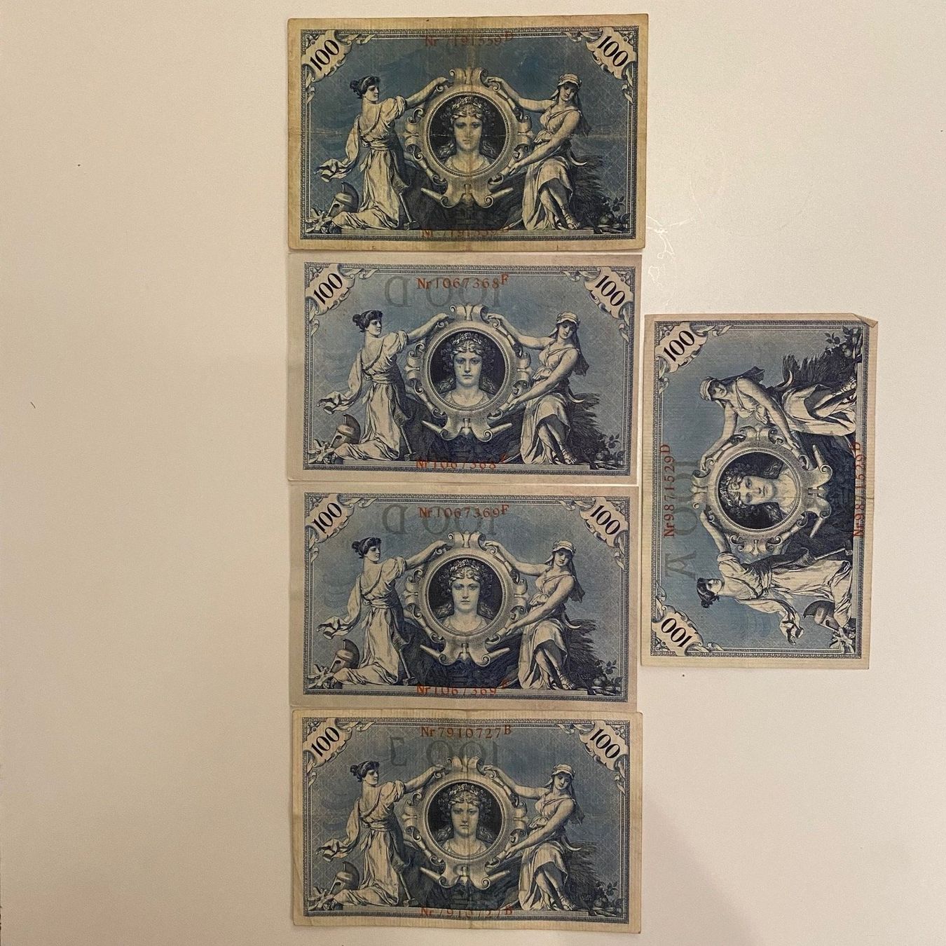 Banknoten: Hundert Mark - Reichsbanknote - 1908/07 - 100 Mark - selten – Gebraucht aus Strengelbach von alexandre09 1