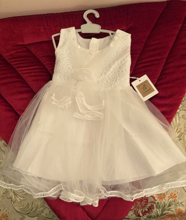 Festkleid / Taufkleid / Ramadan Kleid weiss,  Gr. 80