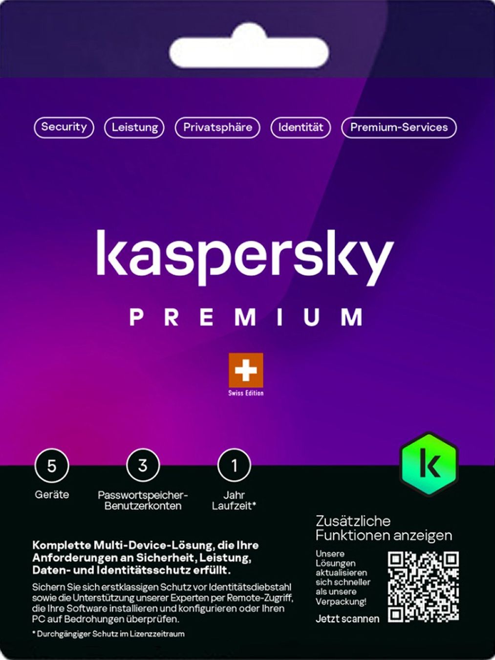 Kaspersky Software: Kaspersky PREMIUM 5PC -  1Jahr NEU – Nuovo (secondo la descrizione) da Zürich venduto da phili11
