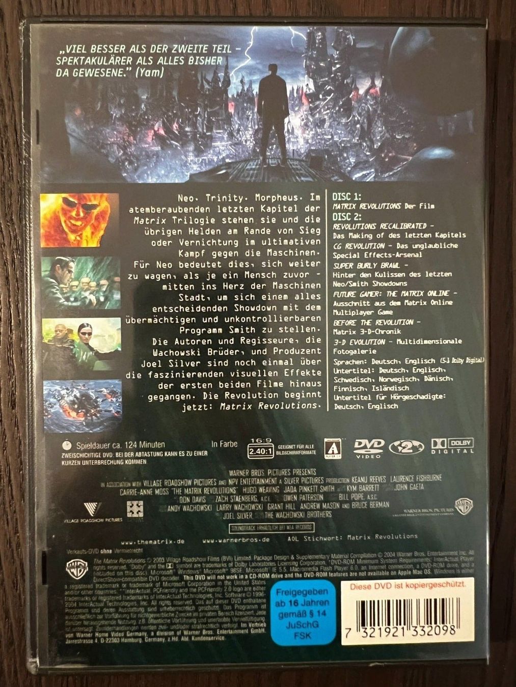 Alle DVDs: Matrix Revolutions – Gebraucht aus Zürich von FilmFreunde 1