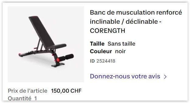 Decathlon Hometrainer: Banc de musculation renforcé inclinable / déclinable - COREN – Gebraucht aus Crassier von Yahooromandie