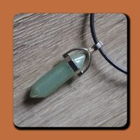 NEU: Aventurin Edelstein Anhänger mit schwarzer Kette