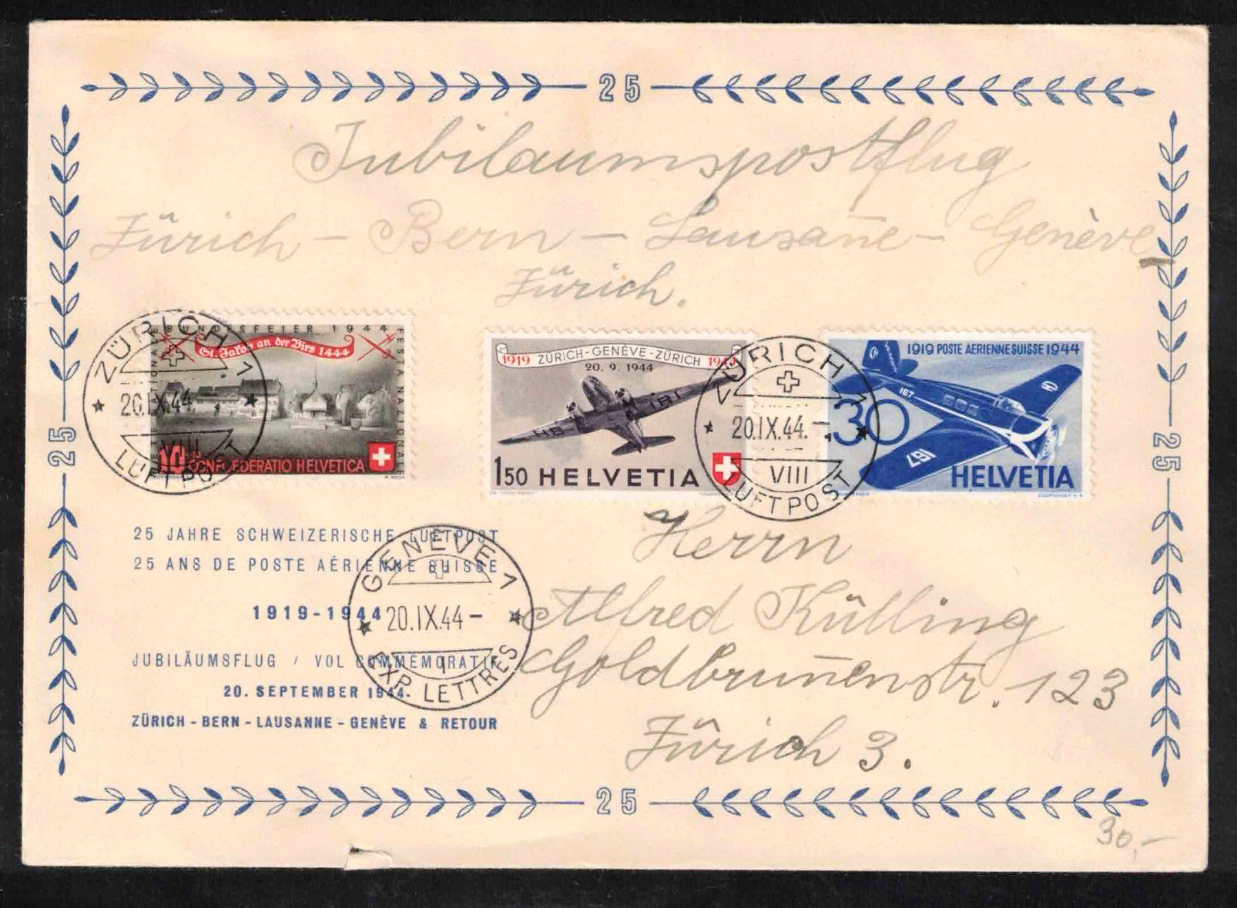 Tutti i francobolli: 1944 Flugpost Brief "Pro Aero" – Nuovo (secondo la descrizione) da Nuglar venduto da Stamp88