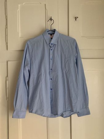 YVES GERARD - Hemd hellblau kariert 39/M