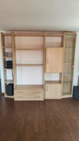 Wohnwand, Fachböden Glas Türen Schubladen