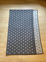 Weiche Kuscheldecke Sterne 190x150cm Grau Anthrazit