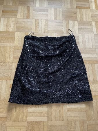 Paillettenrock schwarz Gr. S
