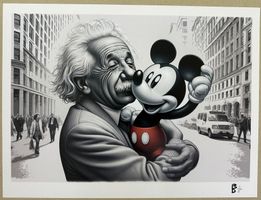 Bit Dancer: Einstein Mickey Kiss, POP Art, signiert 2/5