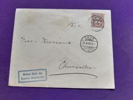 alter Brief 1896 "Grosser Rath" von Chur nach Churwalden