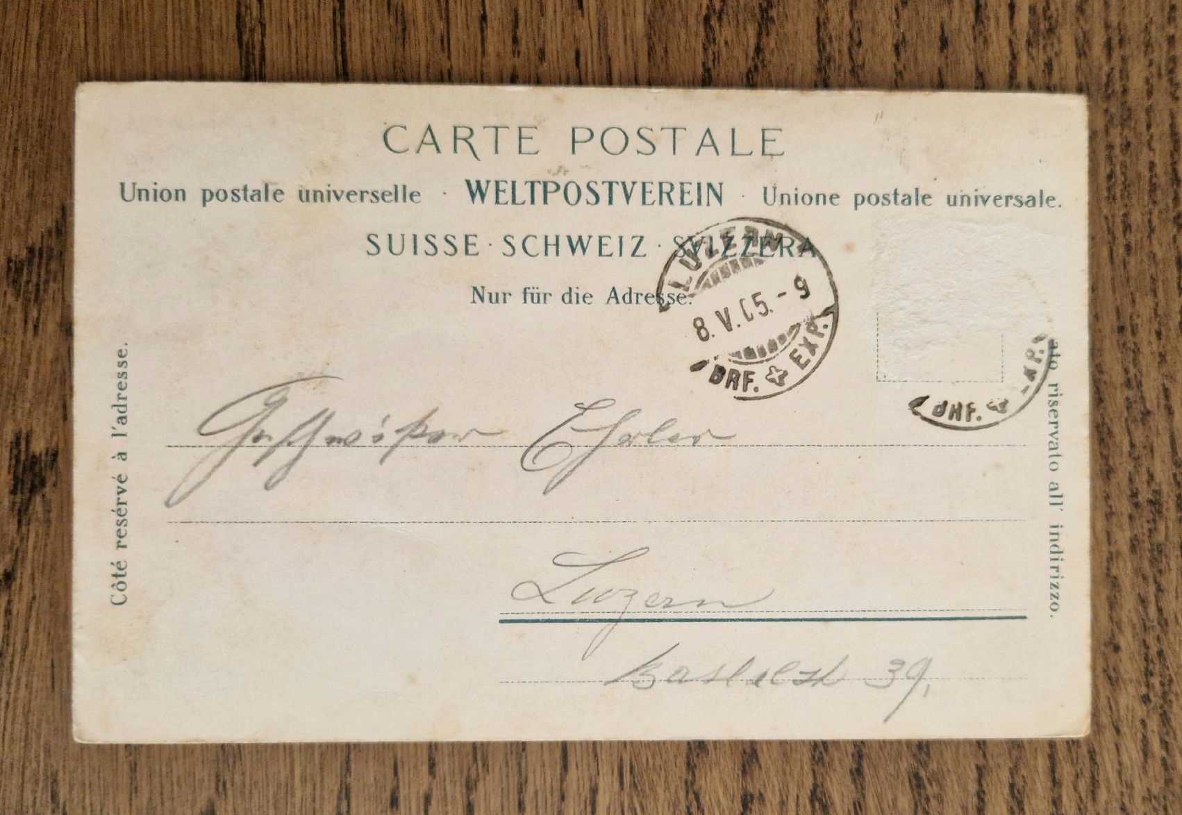 Cartoline postali: Luzern mit Pilatus 1905 – Usato da Ebikon venduto da Donar50 1