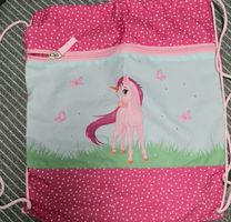 Einhorn Turnbeutel, pink mit Pünktchen - ideal für den Sport