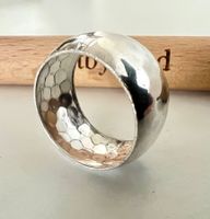 Vintage Bandring Silber 835 gehämmert Gr. 56 zeitlos