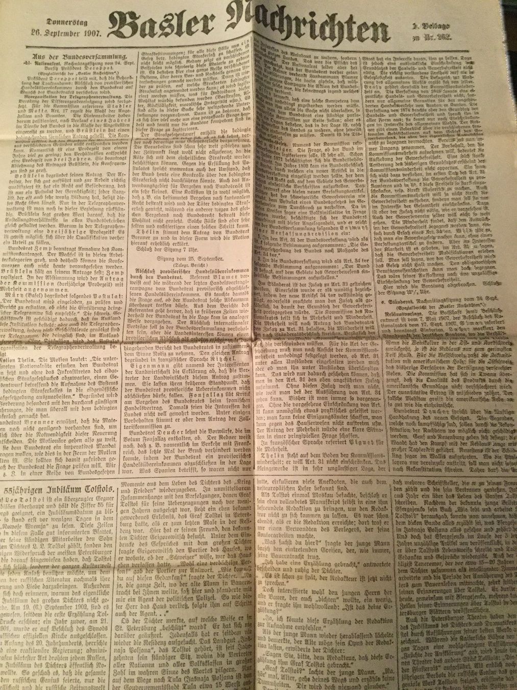 Riviste & Magazine: Basler Nachrichten, Beilage, 26.09.1907 – Usato da Luzern venduto da Einh0rn