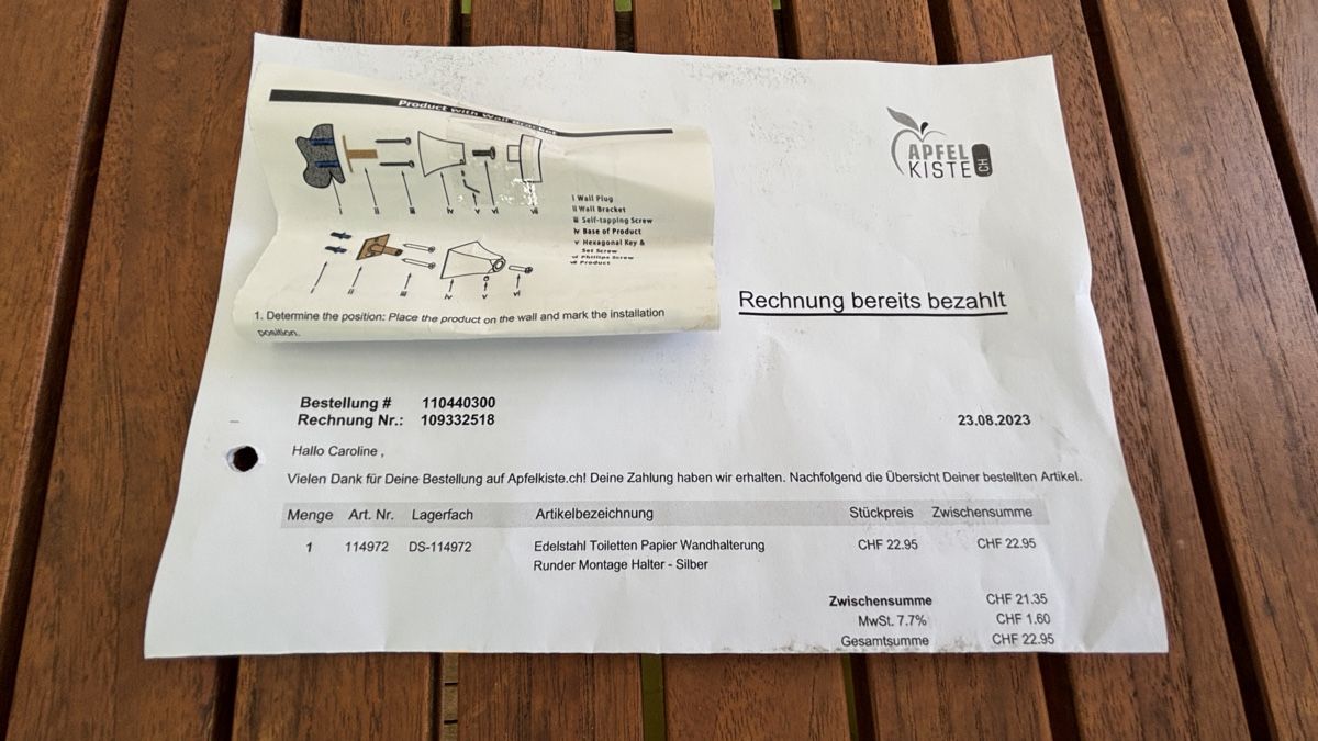 Autres accessoires pour la salle de bain: Toilettenpapierhalter, neu – Neuf avec emballage d'origine à Hettlingen par AidaNova 1