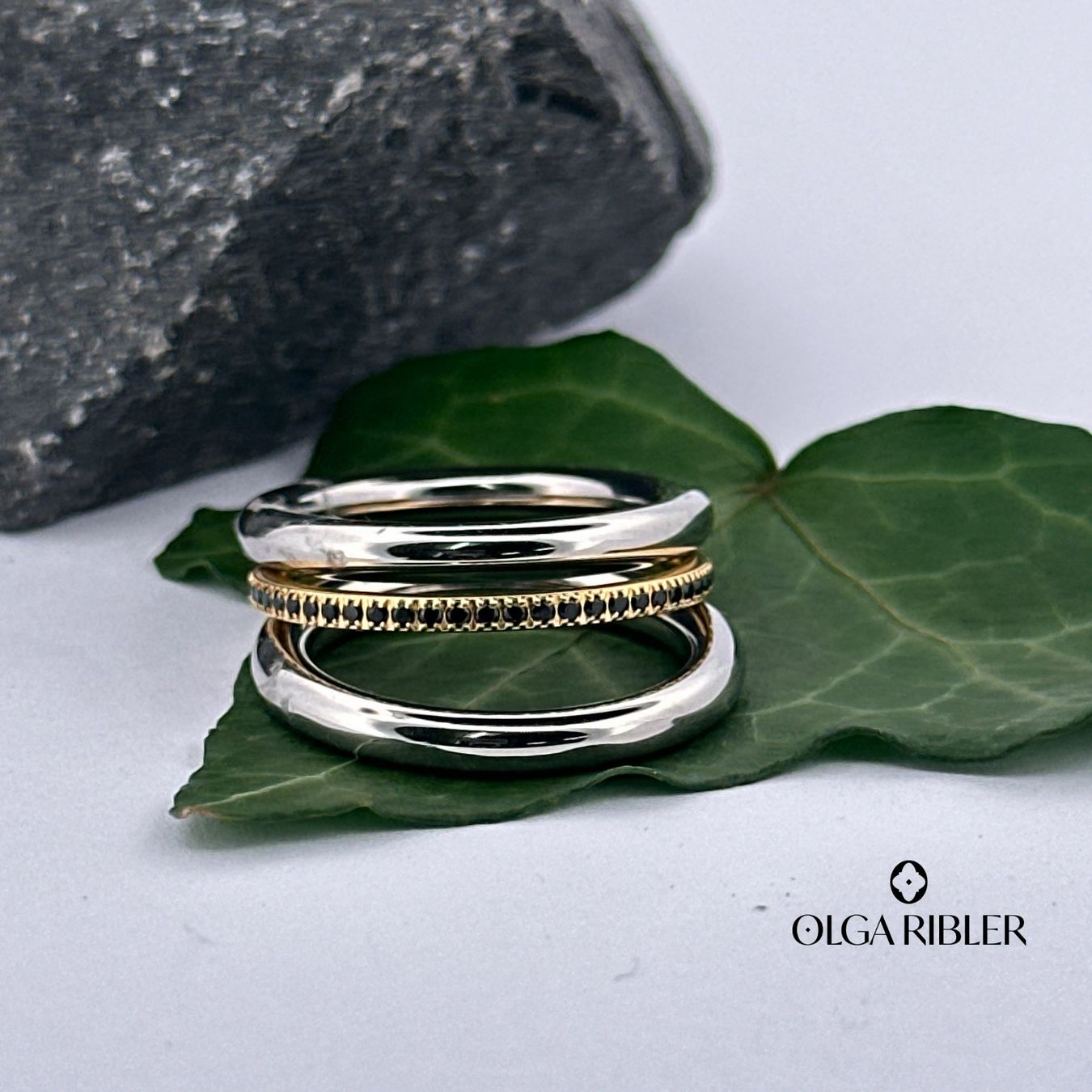 Olga Ribler Anelli: Edelstahl Set aus 3 Ringen Grösse 58 – Nuovo (secondo la descrizione) da Luzern venduto da Schmuckoutlet 7