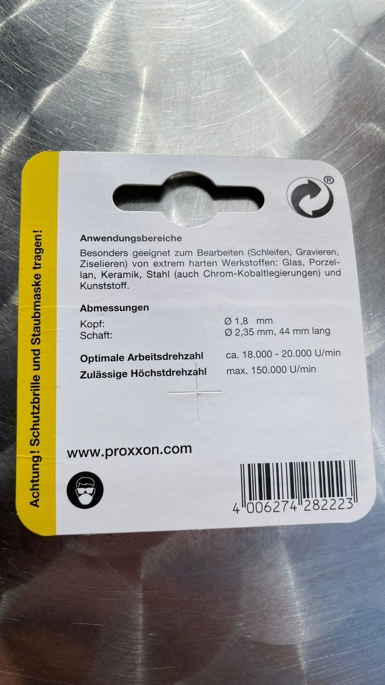 Smerigliatrici & Lucidatrici: Diamantierte Schleifstifte Durchmesser 1,8 mm 2 St. – Nuovo e nell'imballaggio originale da Glattfelden venduto da cybermaxx 2