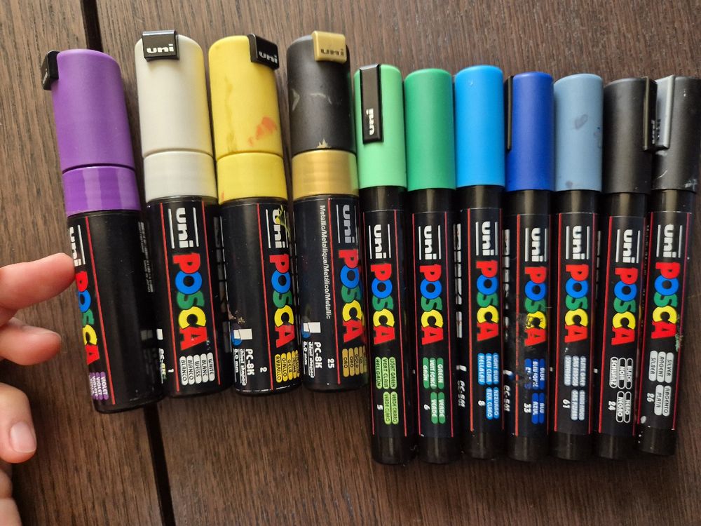 POSCA Permanent Marker PC-1M – 3er Set In Weiß, Wasserbasiert, Für Viele Oberflächen