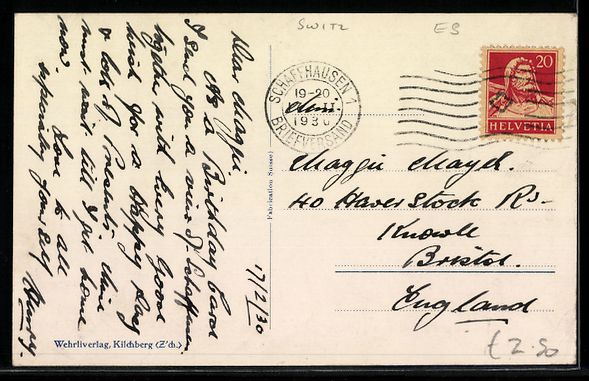 Cartes postales: AK Schaffhausen, Teilansicht mit Munot – D'occasion à Berlin par bartko-reher 1