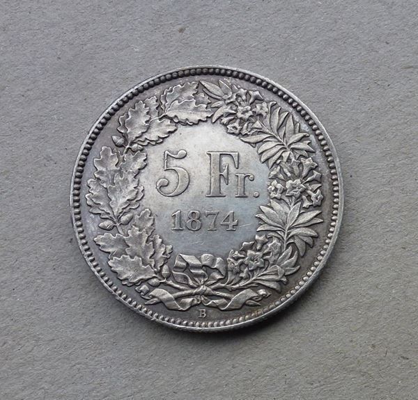 Toutes les monnaies: ++ 5.- Franken 1874 Bern – D'occasion à Walkringen par Casablanca777