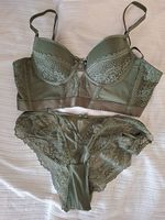 Spitzen-Dessous-Set grün & rot / Grösse S