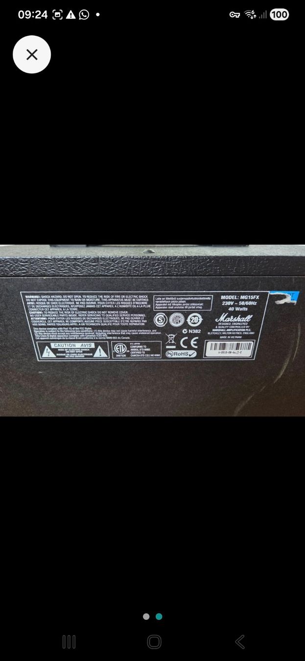 Marshall Amplificatori: Marshall MG15FX, 15 Watt Verstärker – Usato da Unterengstringen venduto da Cimetta 1