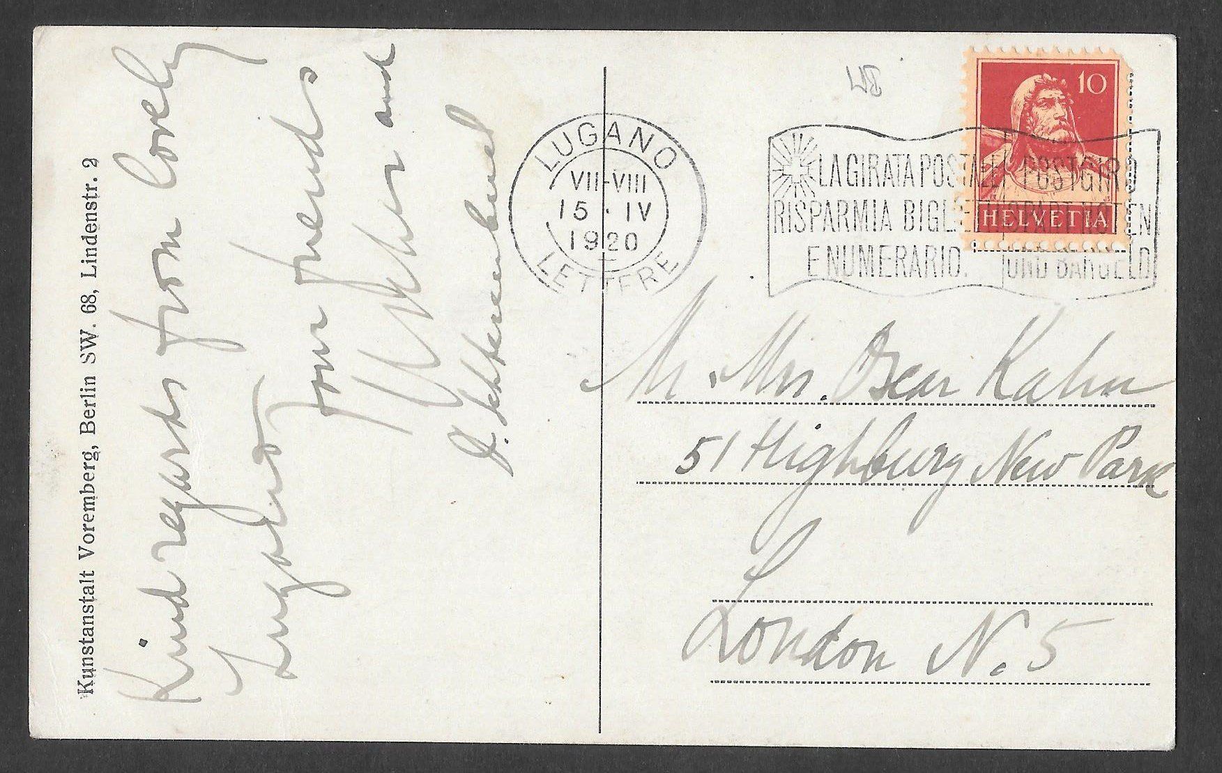 Cartes postales: Lugano Pension Villa Federico – D'occasion à Olten par clotaldi 1