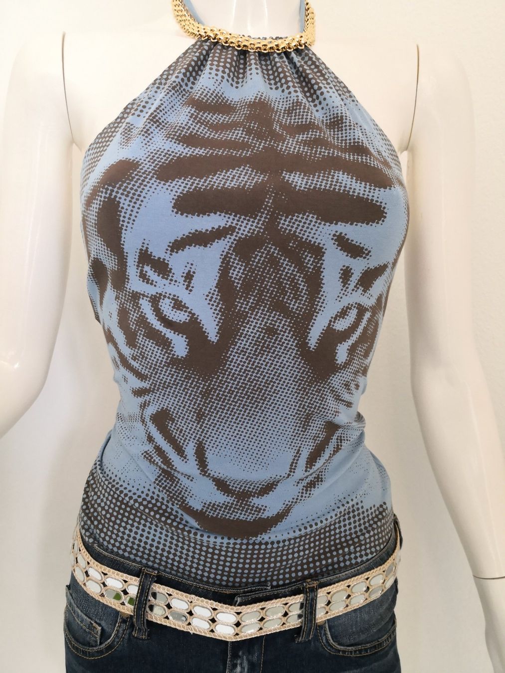 Mango Top: 🤩MANGO TOP HELLBLAU MIT TIGER-DRUCK BRAUN – Nuovo (secondo la descrizione) da Olten venduto da Naja-Twins-Twins 5