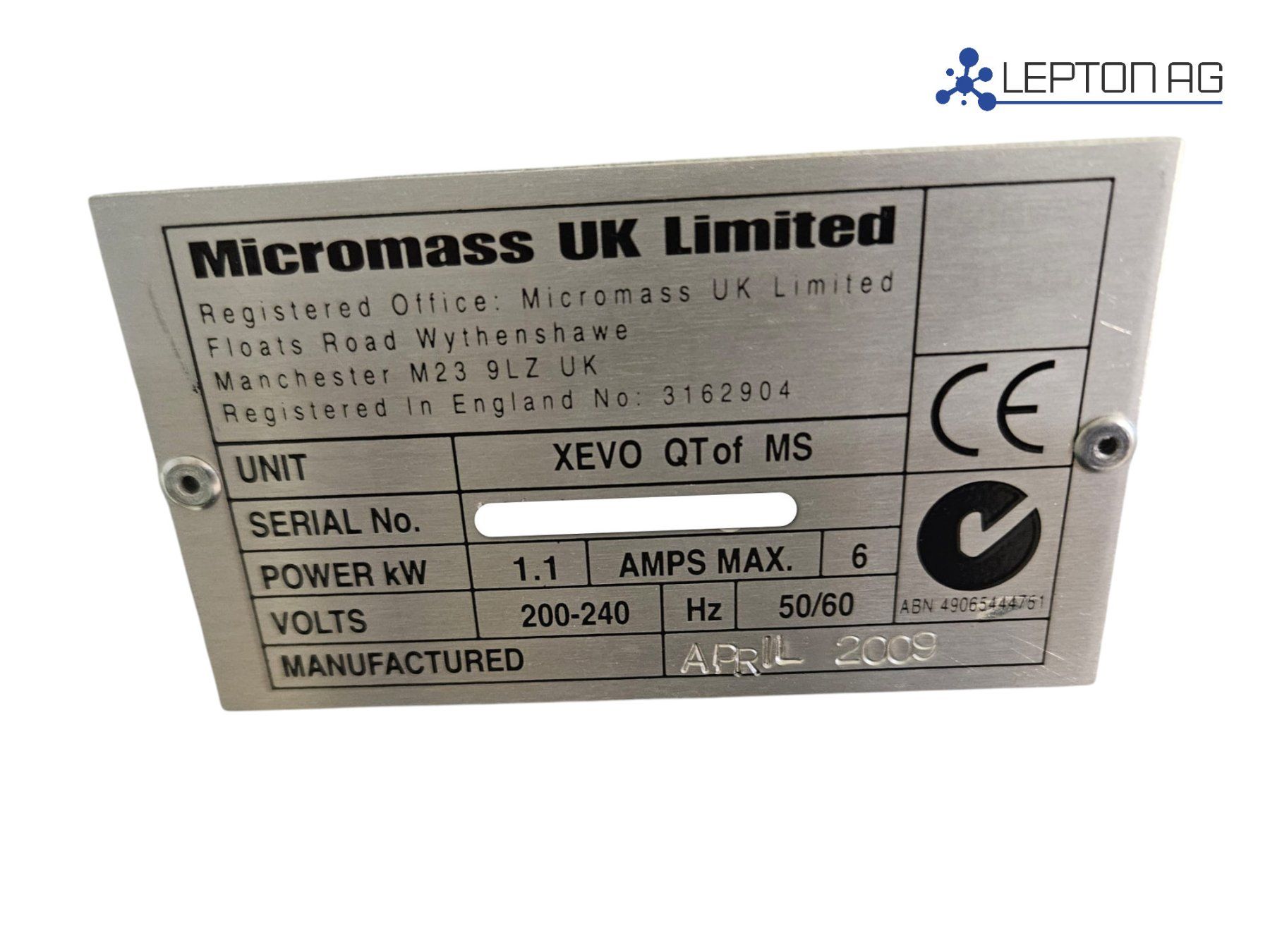 Accessori da laboratorio: Waters XEVO QTof Mass Spectrometer – Usato da Niederdorf venduto da LeptonAG_Labor 8
