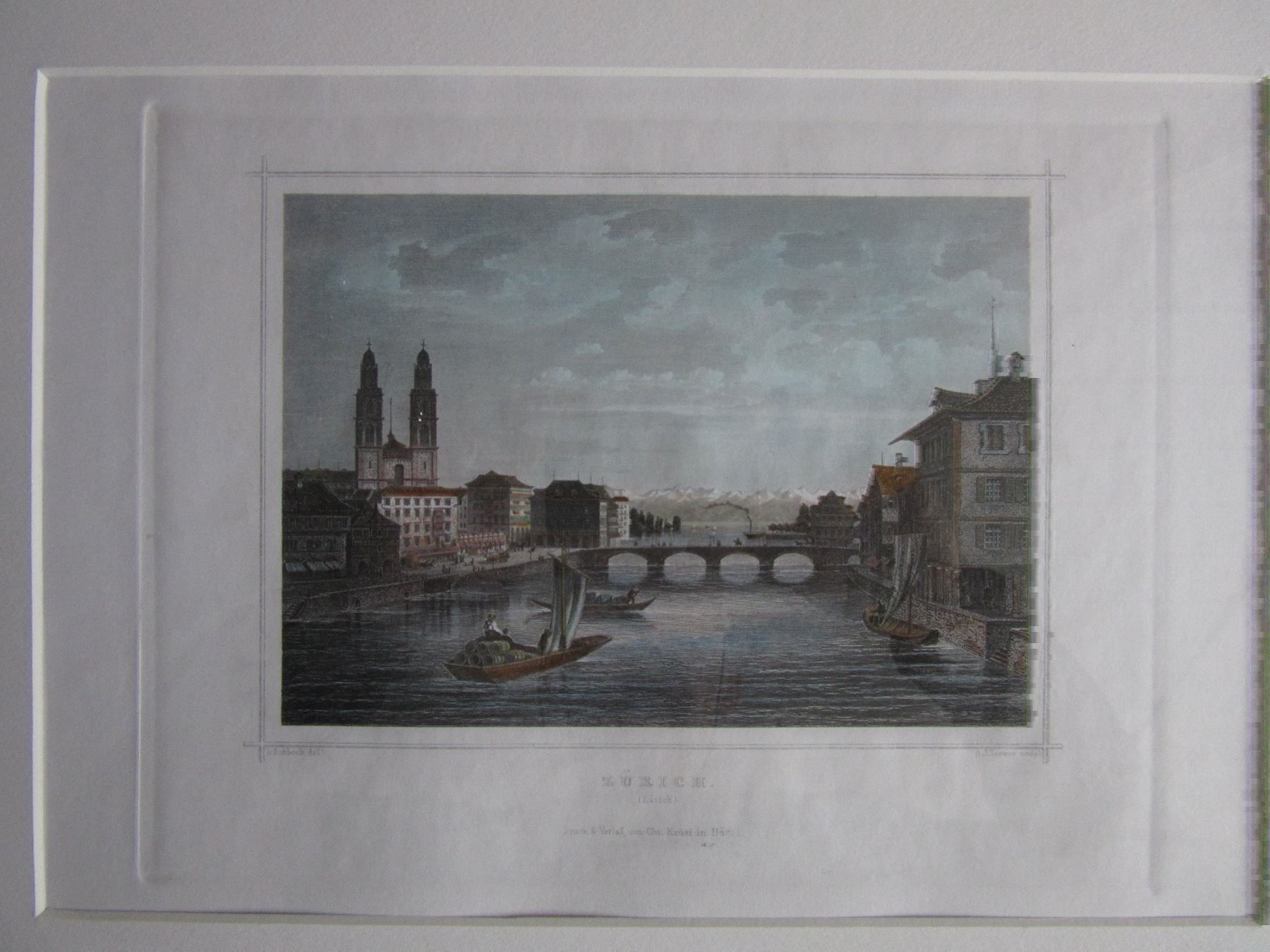 Incisioni: ZÜRICH MIT RAHMEN – Usato da Gersau venduto da kunst-online 1