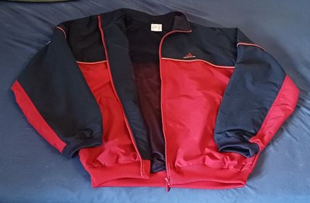 Original Adidas Vintage Trainingsjacke 2002 - Retro Rot/Blau