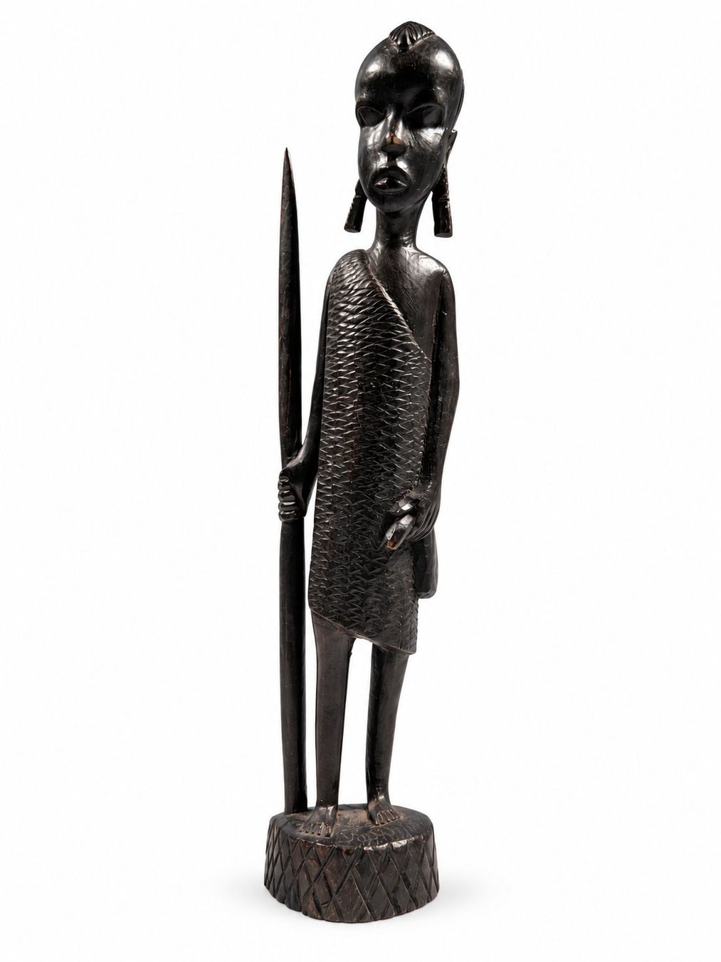 Sculptures & Statues: Dunkle geschnitzte Holzfigur mit langem Stab – D'occasion à Zollikerberg par lin_yc2n 4
